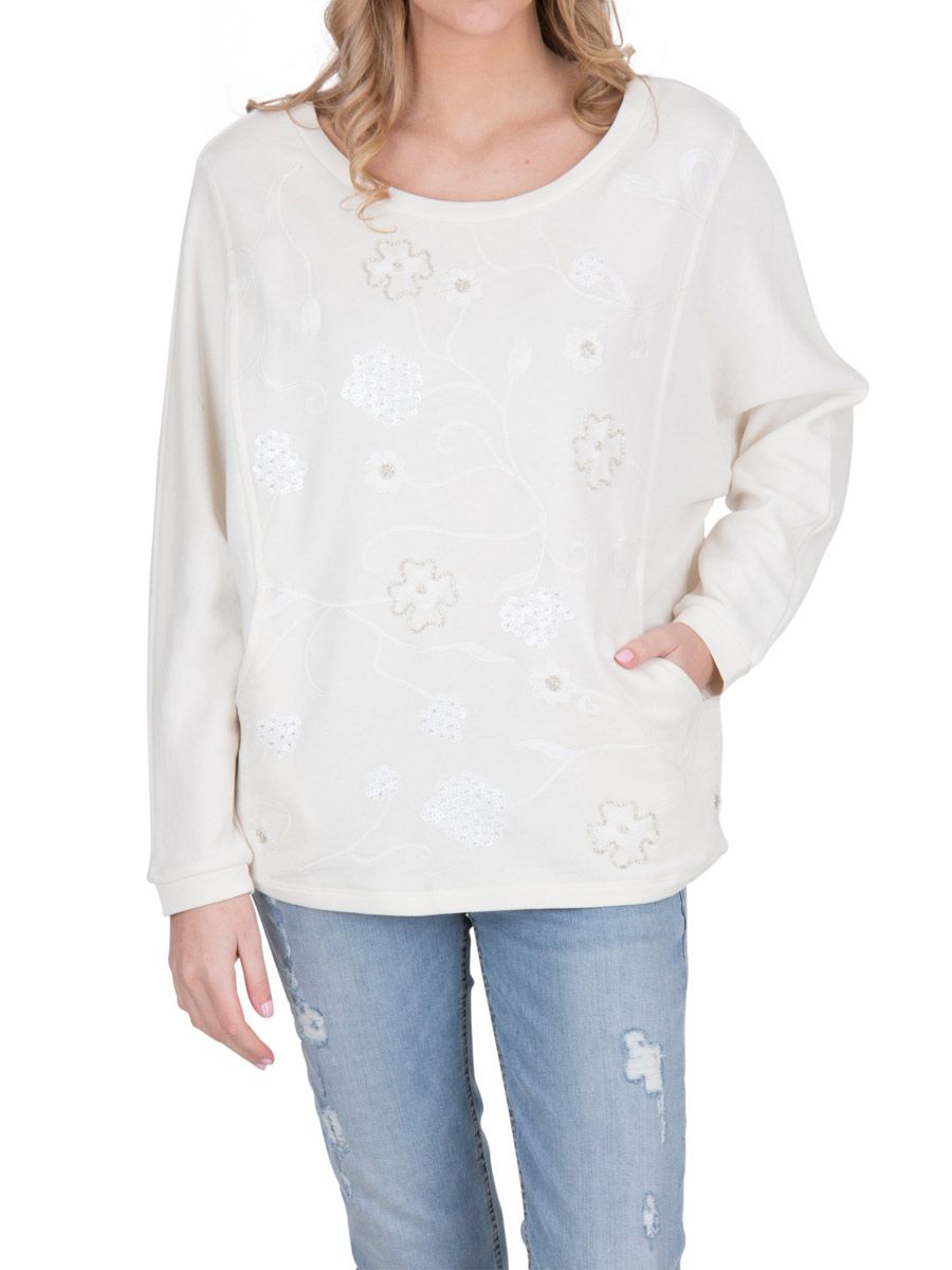 Felpa-Donna-Colore-Bianco-Decorata-T16161F0508---Liu-Jo-Sport Felpa-Donna-Colore-Bianco-Decorata-T16161F0508---Liu-Jo-Sport