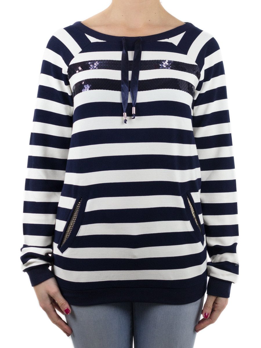 Felpa-Donna-a-Righe-Marina-T16086J7678---Liu-Jo-Sport Felpa-Donna-a-Righe-Marina-T16086J7678---Liu-Jo-Sport