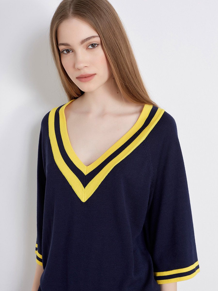 Maglia-Bicolor-Colore-Blu-T16091MA71C---Liu-Jo-Sport Maglia-Bicolor-Colore-Blu-T16091MA71C---Liu-Jo-Sport