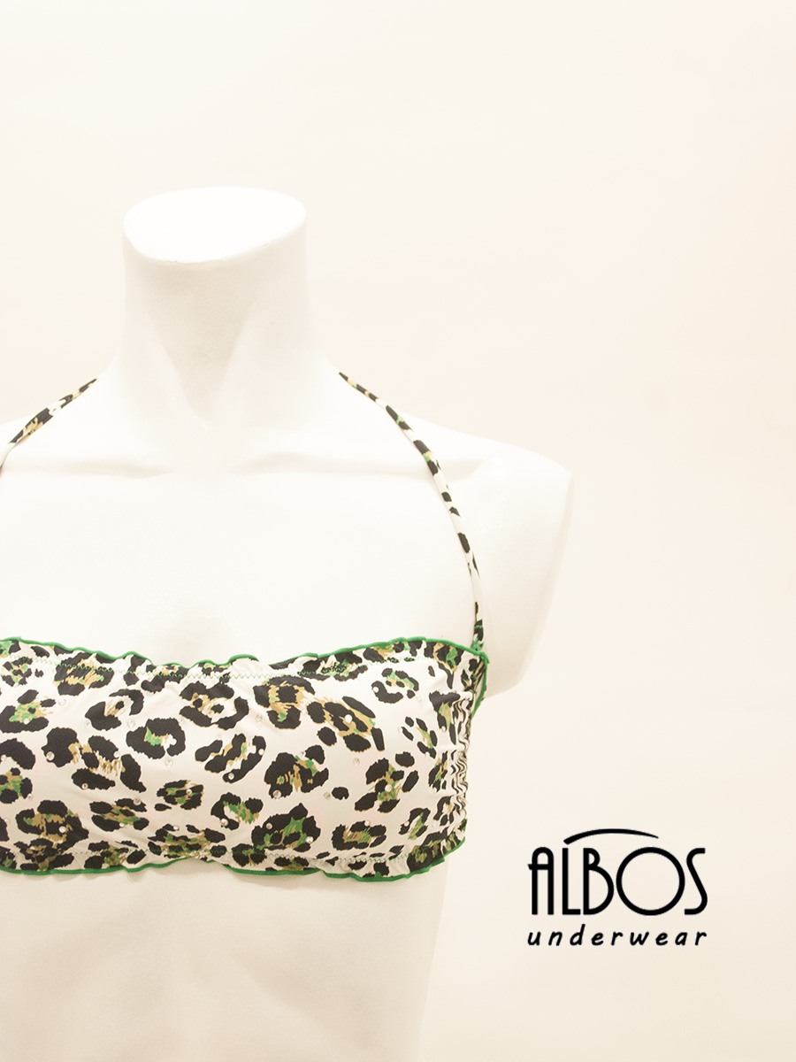 Bikini Fascia Maculato Verde RGM102 - Rosa Pois Bikini Fascia Maculato Verde RGM102 - Rosa Pois