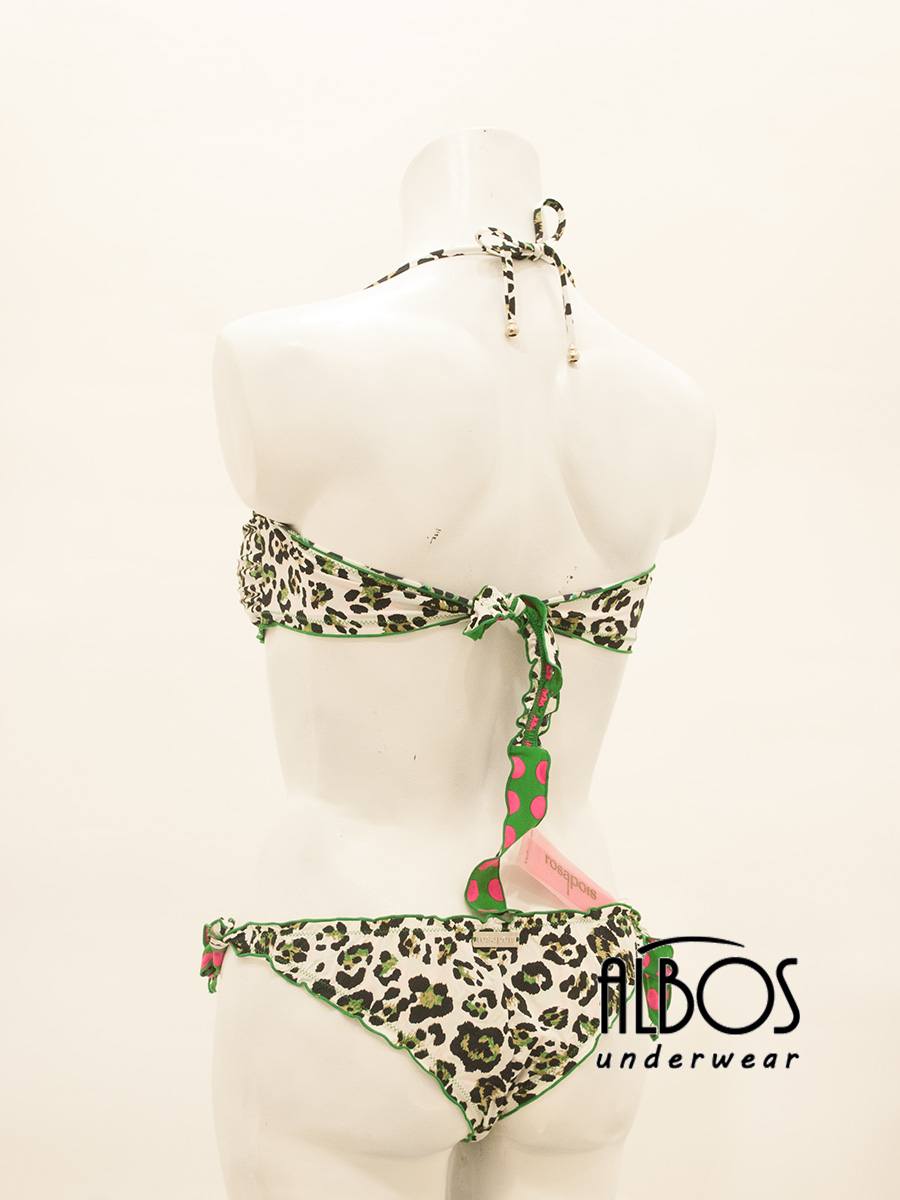 Bikini Fascia Maculato Verde RGM102 - Rosa Pois Bikini Fascia Maculato Verde RGM102 - Rosa Pois