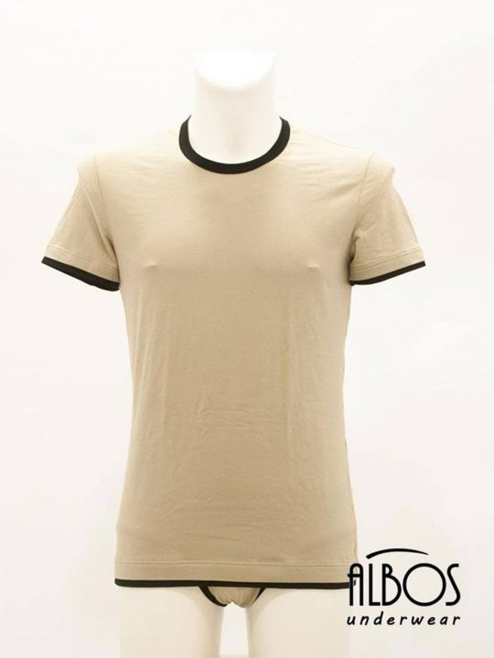 T-shirt-Mezzamanica-in-Cotone-Kaki-M11575-OME51-M9484---Dolce-&-Gabbana