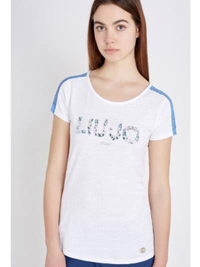 T-Shirt-in-Pizzo-Bianca-T16157-J7734---Liu-Jo-Sport---