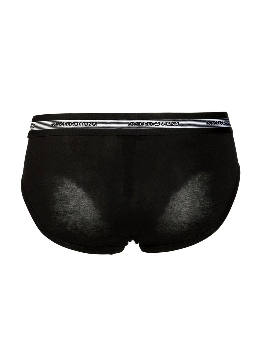 Slip Elasticizzato con Elastico Tono su Tono Nero N3A49J - FUGHG - N0000 - Dolce & Gabbana (2) Slip Elasticizzato con Elastico Tono su Tono Nero N3A49J - FUGHG - N0000 - Dolce & Gabbana