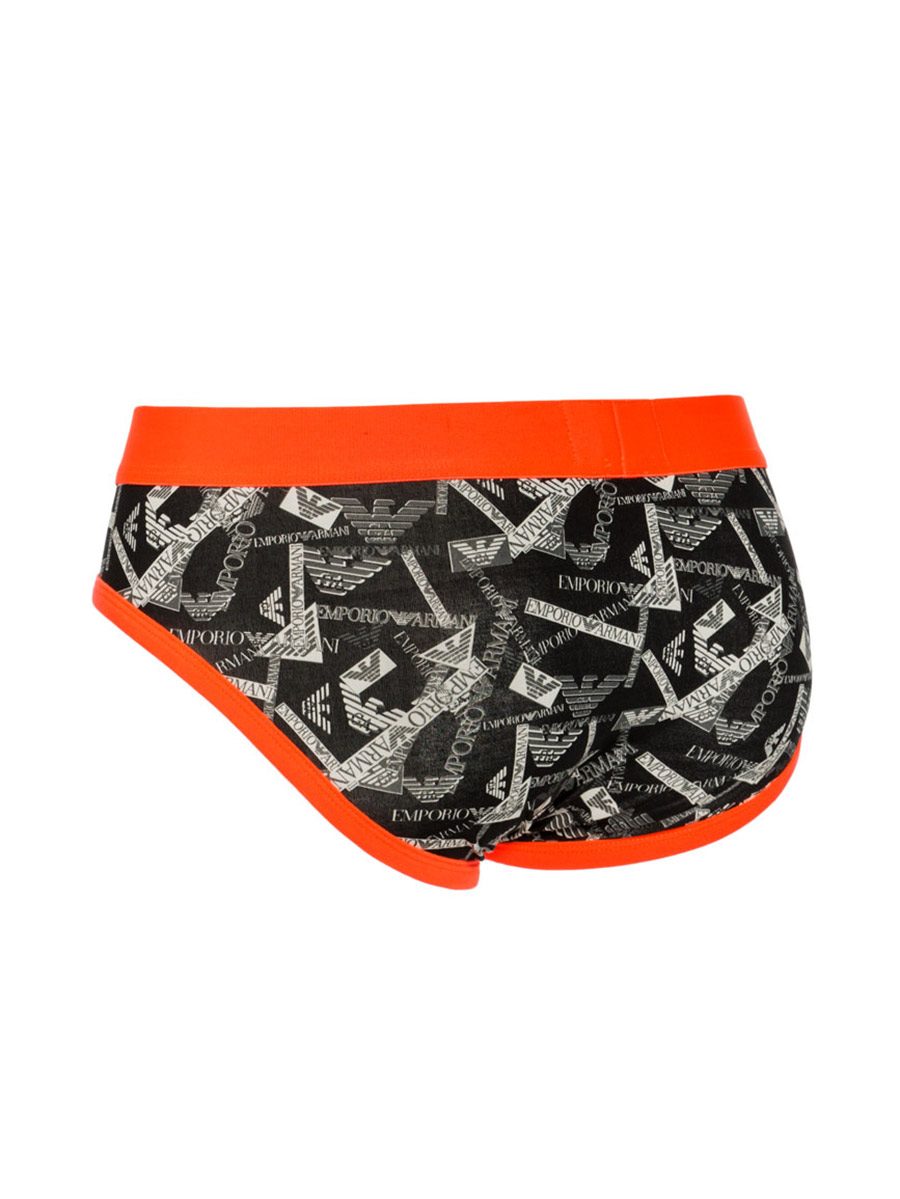 Slip Uomo Elasticizzato con Fantasia Loghi Elastico Fluo Nero 111617 – 6A509 – 17520 – Emporio Armani (1)
