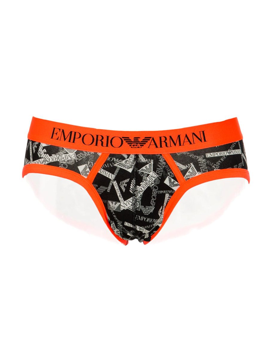 Slip Uomo Elasticizzato con Fantasia Loghi Elastico Fluo Nero 111617 – 6A509 – 17520 – Emporio Armani (2) Slip Uomo Elasticizzato con Fantasia Loghi Elastico Fluo Nero 111617 – 6A509 – 17520 – Emporio Armani