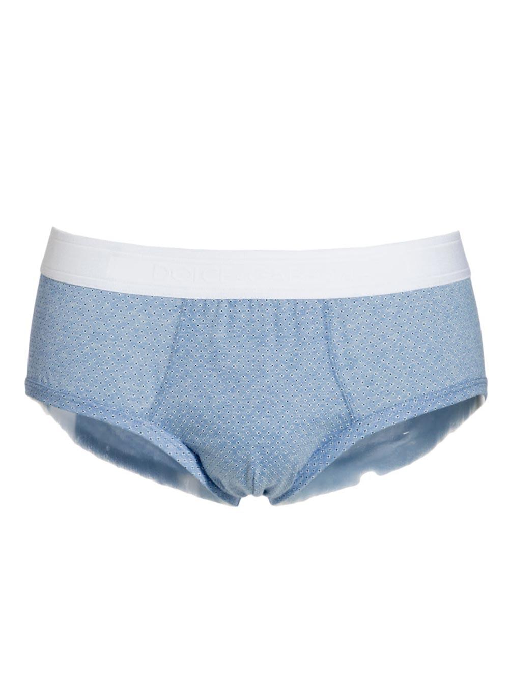 Slip Brando Celeste in Cotone N3B10J FS7T3 HC686 - Dolce & Gabbana Slip Brando Celeste in Cotone N3B10J FS7T3 HC686 - Dolce & Gabbana