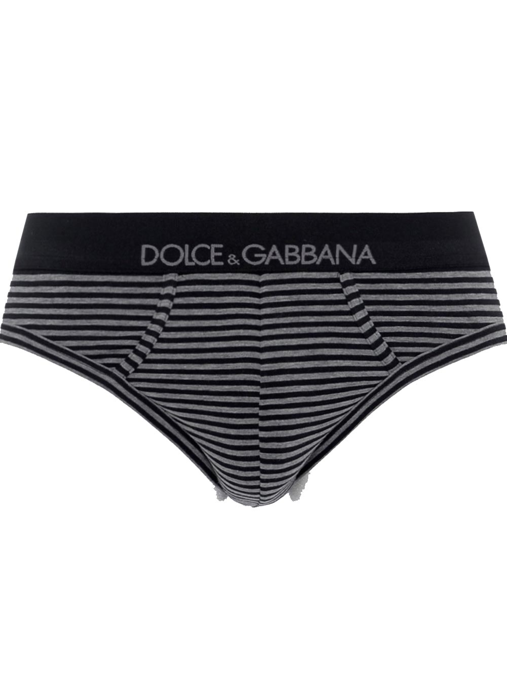 Slip Elasticizzato in Cotone a Righe Grigie e Nere N3B16J FRGA3 S8063 - Dolce & Gabbana Slip Elasticizzato in Cotone a Righe Grigie e Nere N3B16J FRGA3 S8063 - Dolce & Gabbana