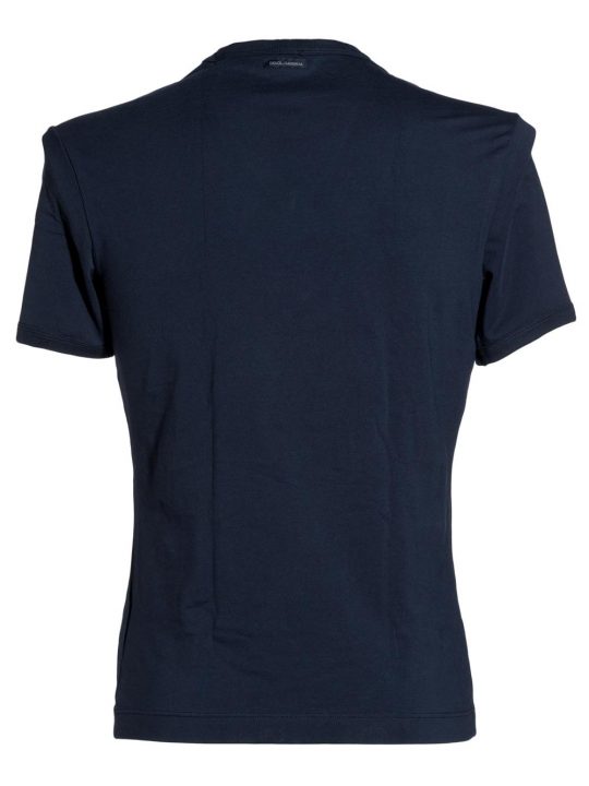 T-shirt Mezzamanica in Cotone Blu N8B20J FUGIA B4902 - Dolce & Gabbana1