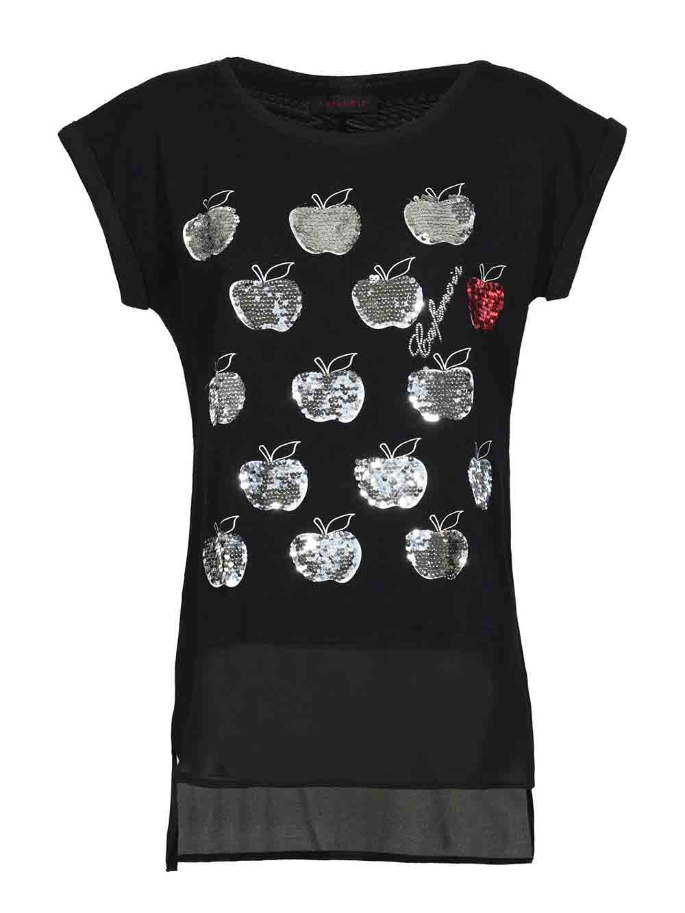 Maglia-con-stampa-Mele-Nera-MJT081-010---Cafè-Noir Maglia-con-stampa-Mele-Nera-MJT081-010---Cafè-Noir