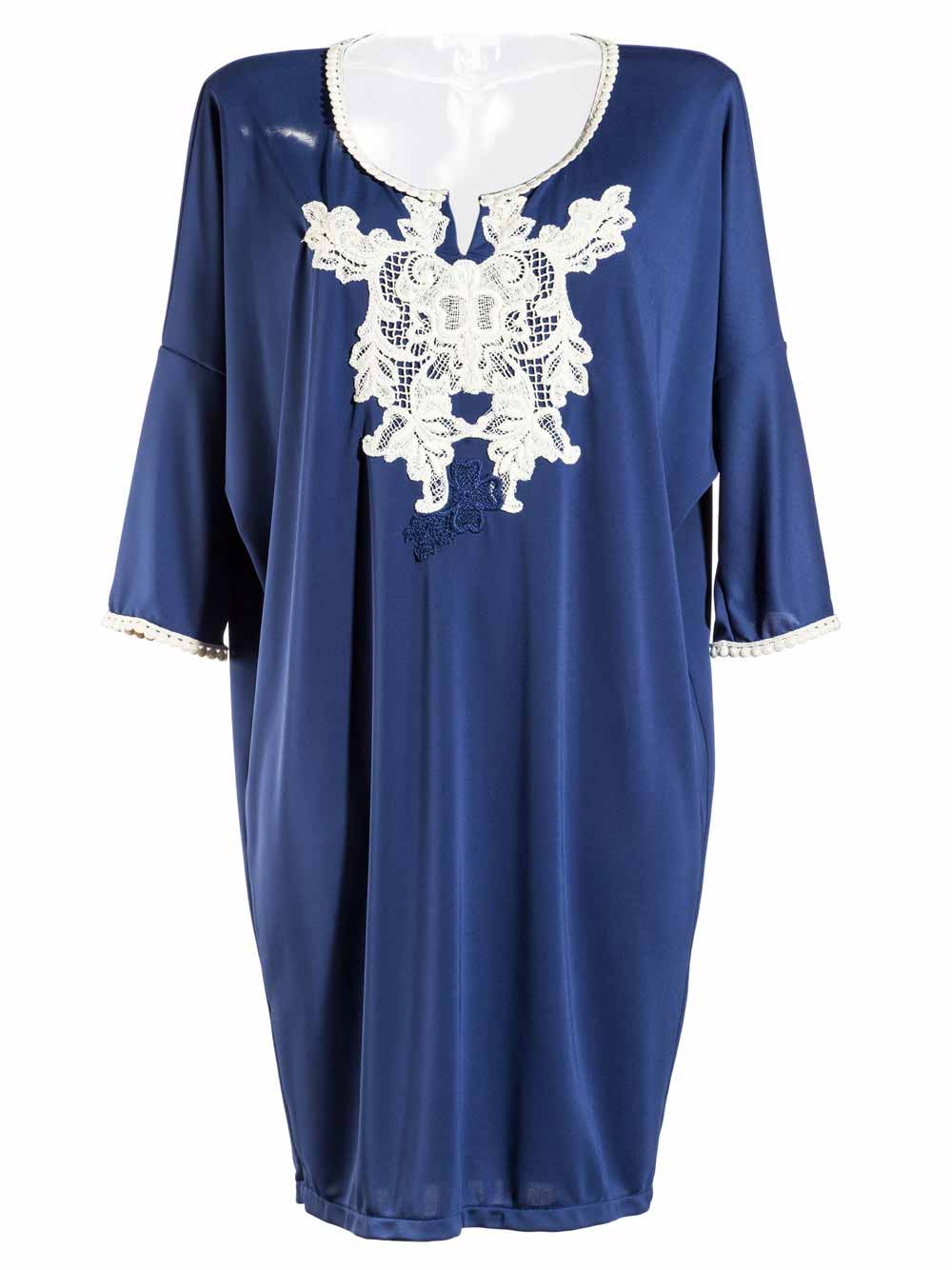 Abito Kaftano Blu in Jersey con Forma a Pipistrello ABD48 CR8U - Raffaela D'Angelo (2) Abito Kaftano Blu in Jersey con Forma a Pipistrello ABD48 CR8U - Raffaela D'Angelo (2)
