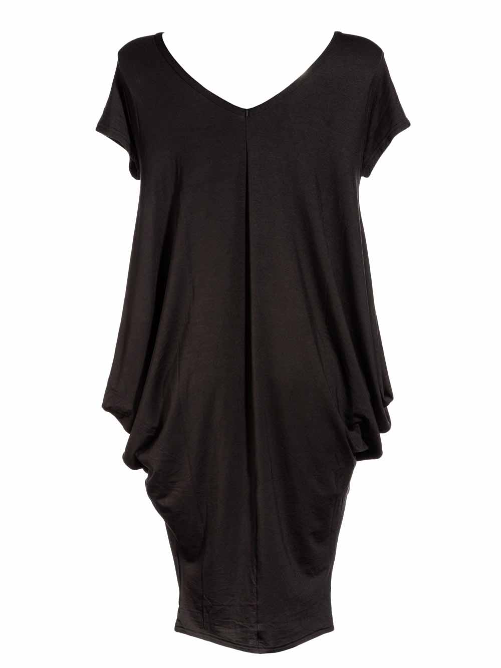 Abito Manica Corta in Modal Nero ESA4508 - Antigel (1) Abito Manica Corta in Modal Nero ESA4508 - Antigel (1)