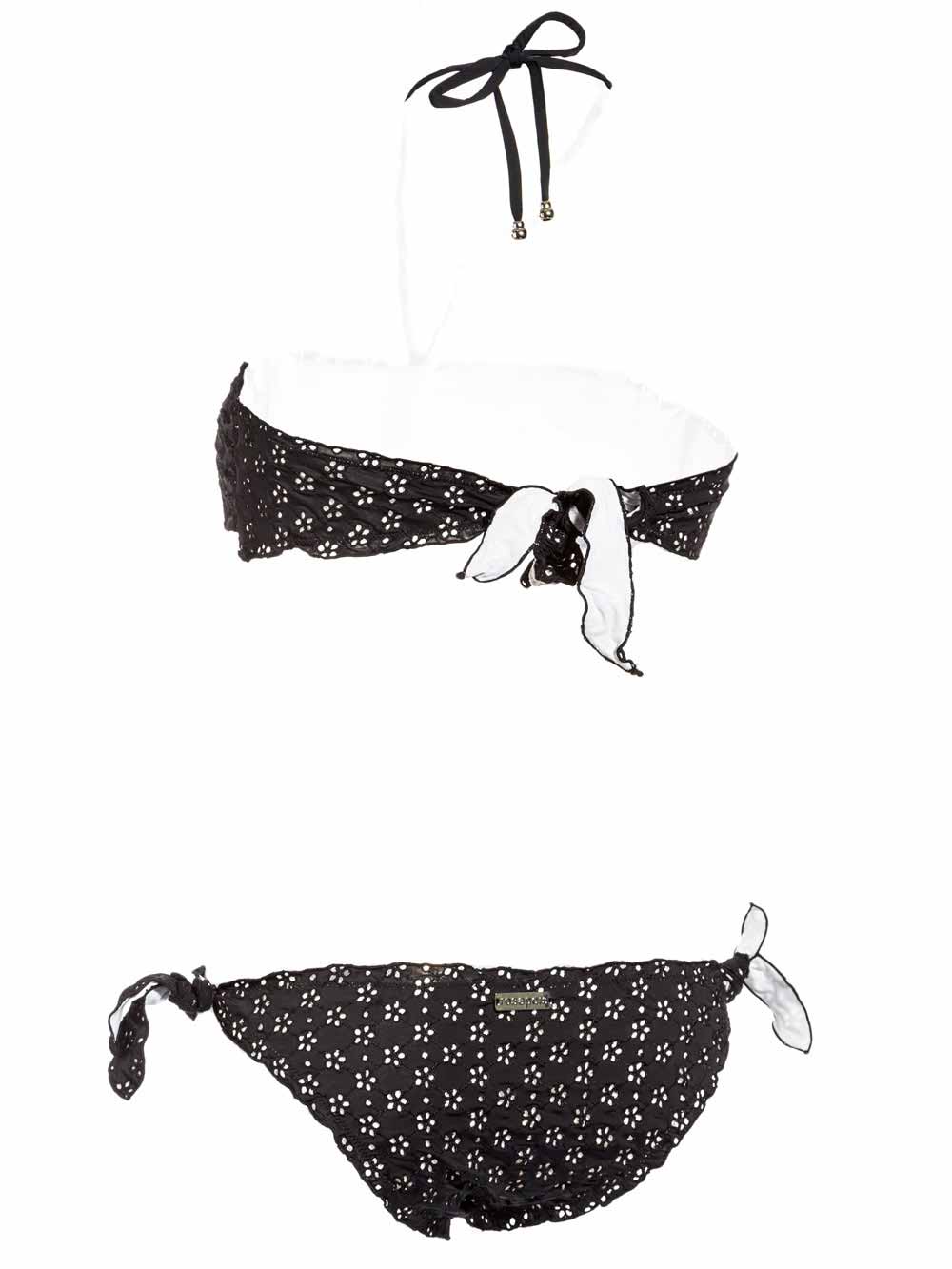 Costume Bikini Nero a Fascia e Slip con Laccetti BKM302 LOY - Rosapois (3) Costume Bikini Nero a Fascia e Slip con Laccetti BKM302 LOY - Rosapois (3)