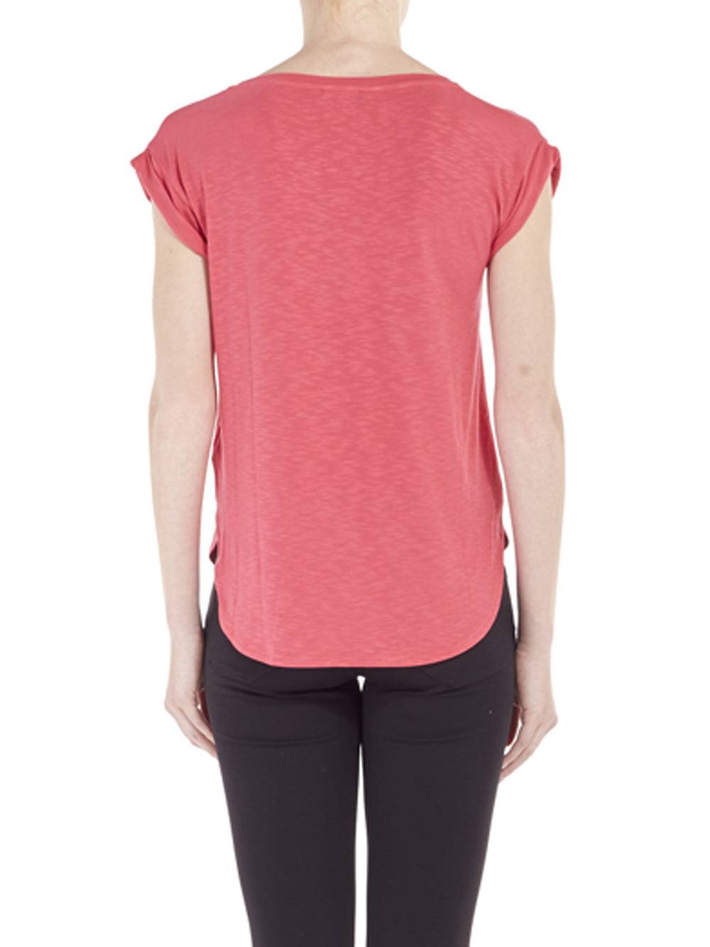T-Shirt Donna Liu Jo Rosa Lampone in Jersey Fiammato - T17094J914081852 T-Shirt Donna Liu Jo Rosa Lampone in Jersey Fiammato - T17094J914081852