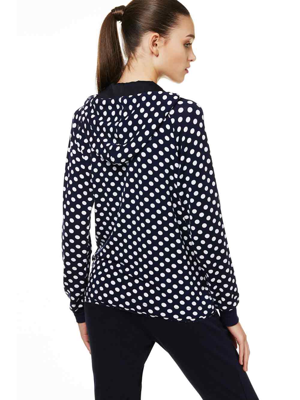 Tuta Donna Liu Jo Blu a Pois con Cappuccio - T17042F0636W9224 Tuta Donna Liu Jo Blu a Pois con Cappuccio - T17042F0636W9224