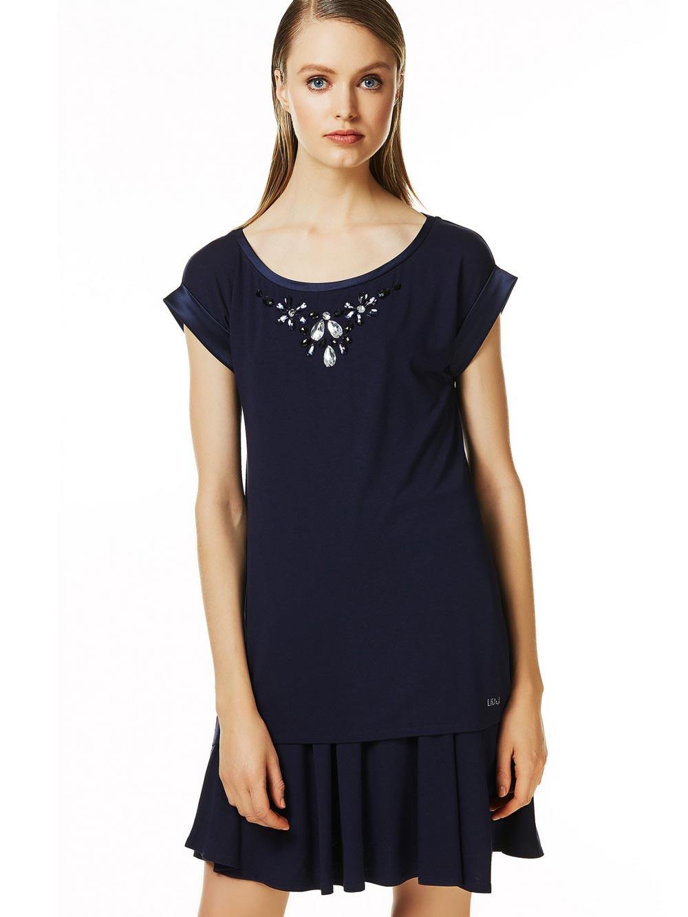 Maglia Donna Liu Jo Nera Lunga - V17115J699822222 Maglia Donna Liu Jo Nera Lunga - V17115J699822222