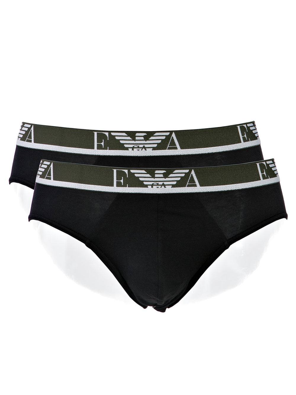 Slip-Bipack-Emporio-Armani-Nero-con-Elastico-Verde