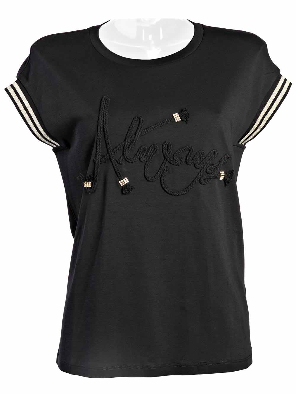 Maglia Donna Liu Jo Sport Nera Girocollo - T67072J796622222 Maglia Donna Liu Jo Sport Nera Girocollo - T67072J796622222