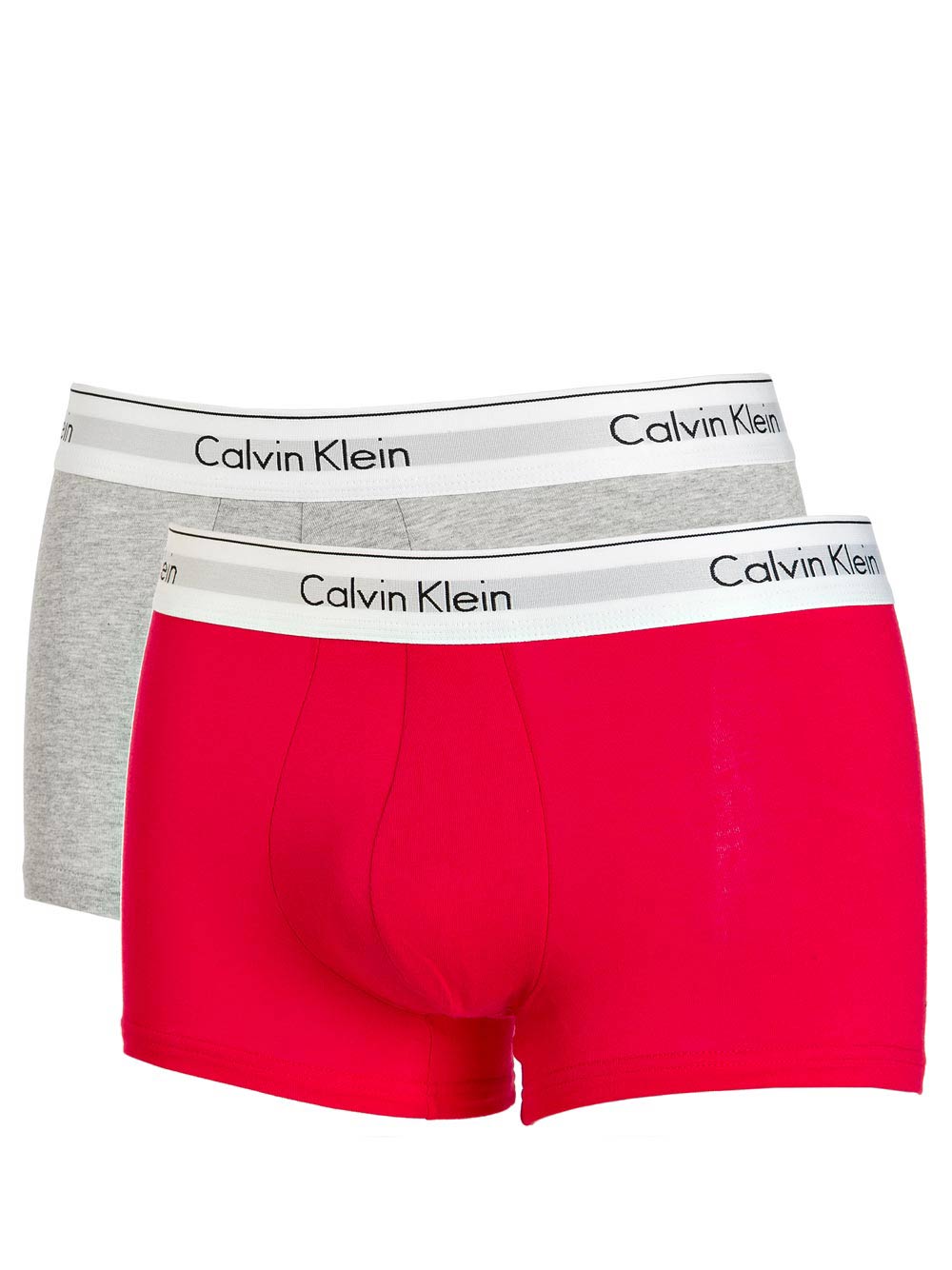 Boxer Bipack Uomo Calvin Klein in Cotone Rosso e Grigio - NB1393A5EX | eBay