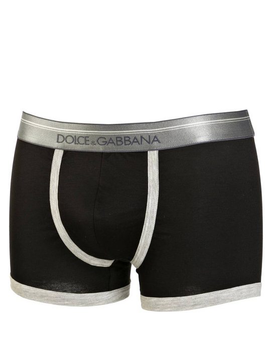 Boxer Uomo Dolce & Gabbana Nero con Elastico Argentato - FU75NN4B03JN0000