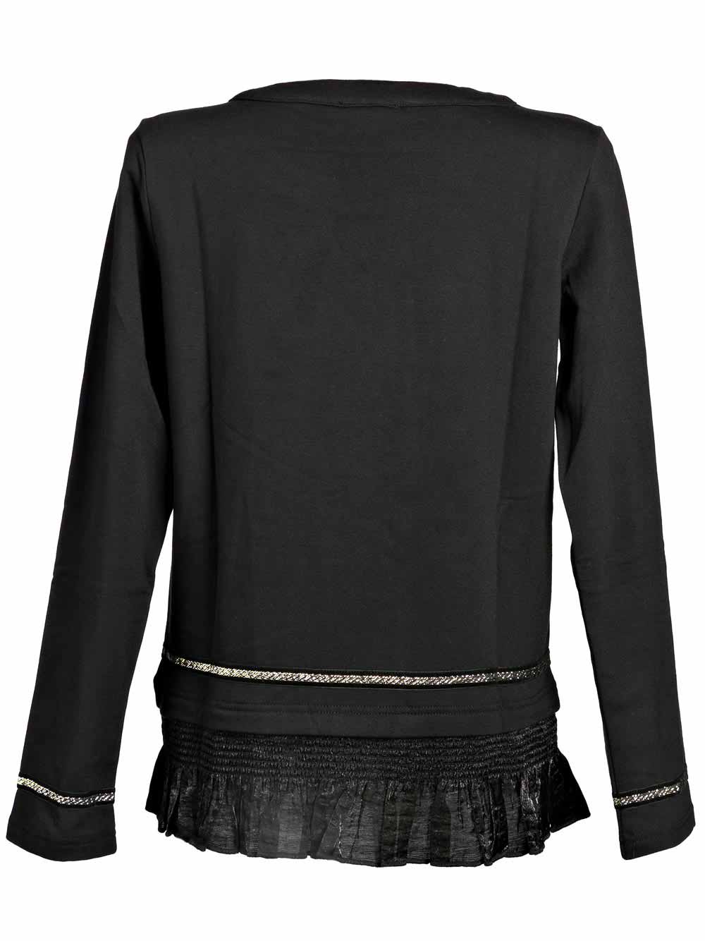 Felpa Donna Liu Jo Sport Nera con Rifiniture in Oro - T67113F068322222 B Felpa Donna Liu Jo Sport Nera con Rifiniture in Oro - T67113F068322222 B