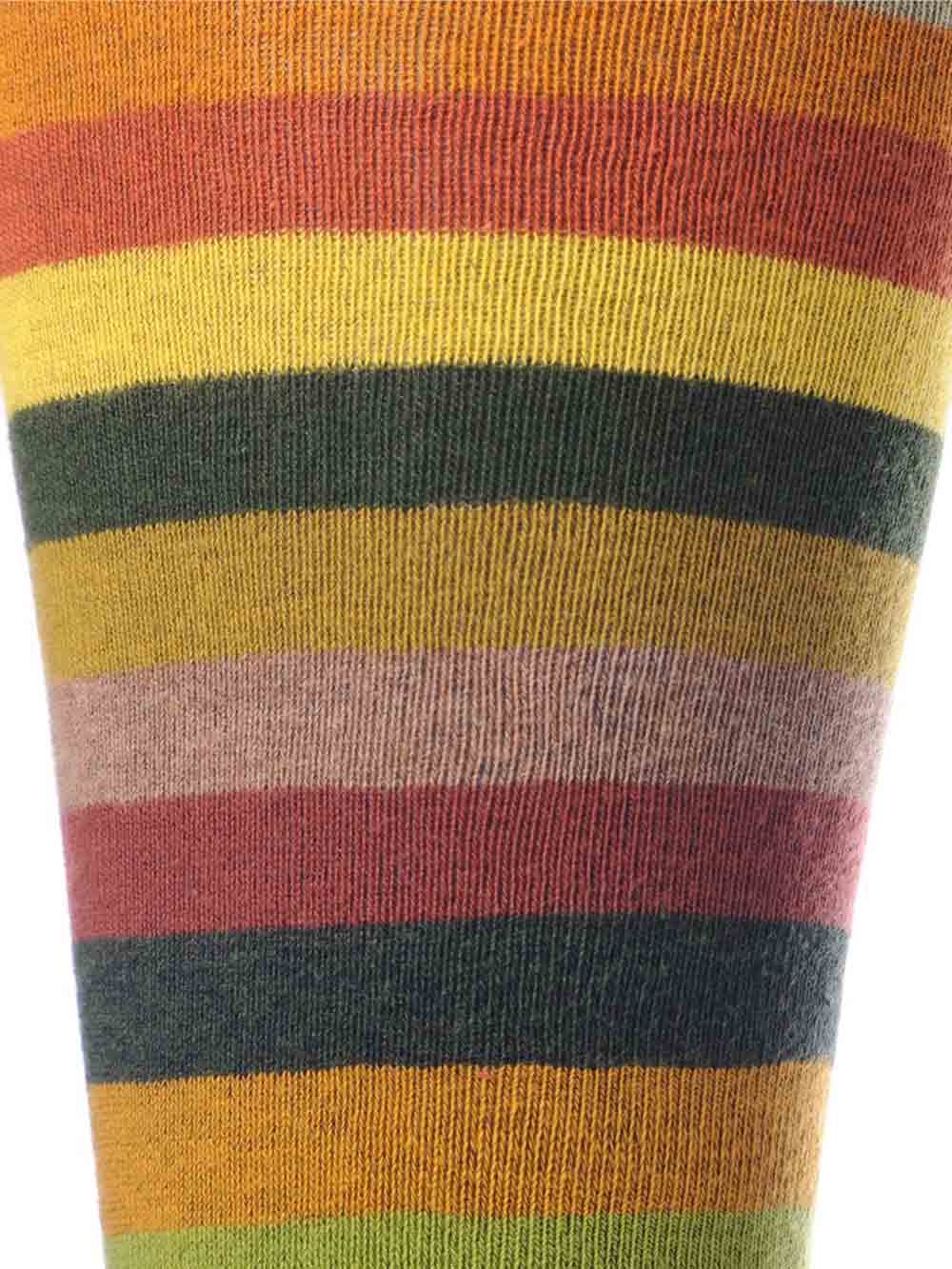 Gambaletto Uomo Gallo Fantasia Righe in Cotone Verde Arancio - AP10311830348