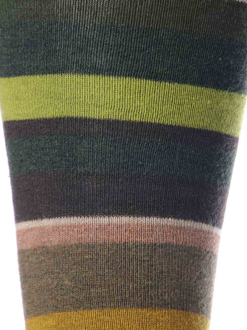 Gambaletto Uomo Gallo Fantasia Righe in Cotone Verde Lime Marrone - AP10341330348 Gambaletto Uomo Gallo Fantasia Righe in Cotone Verde Lime Marrone - AP10341330348