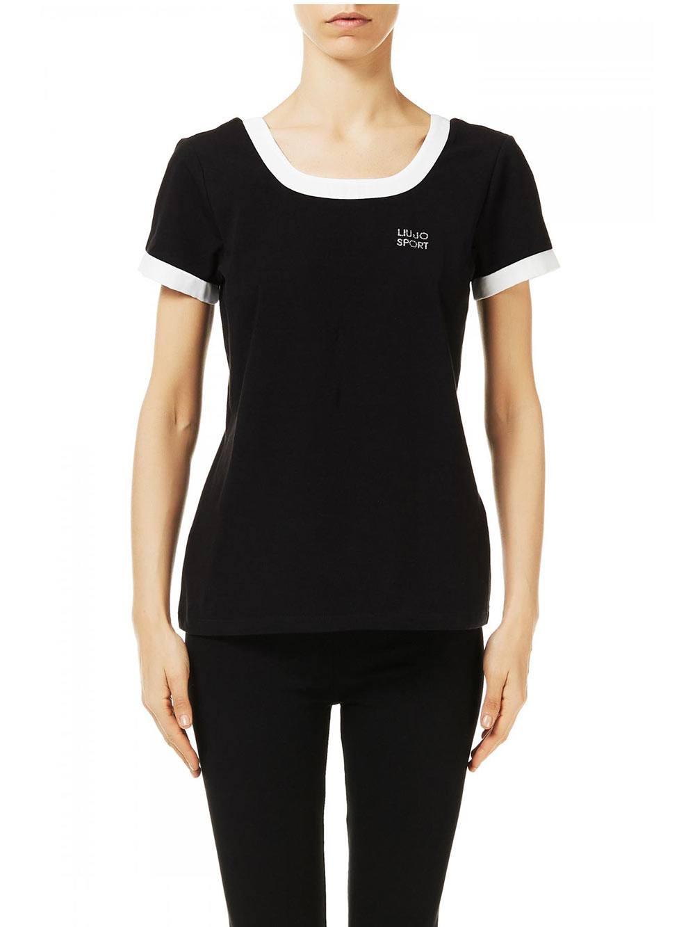 Maglia Donna Liu Jo Sport Nera in Cotone - T67119J798122222 Maglia Donna Liu Jo Sport Nera in Cotone - T67119J798122222