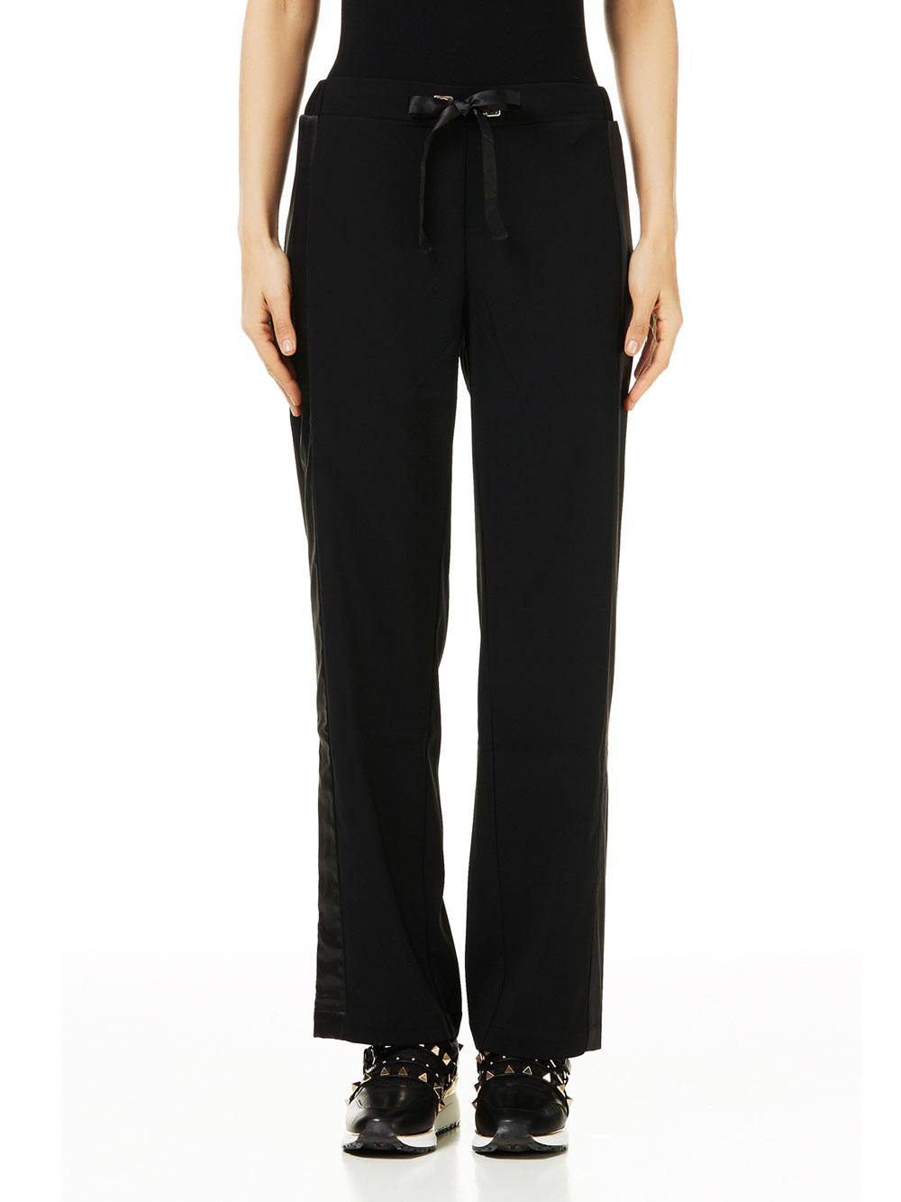 Pantalone Donna Liu Jo Nero con Banda Laterale in Raso Elastico - T67127T290719368 B Pantalone Donna Liu Jo Nero con Banda Laterale in Raso Elastico - T67127T290719368 B