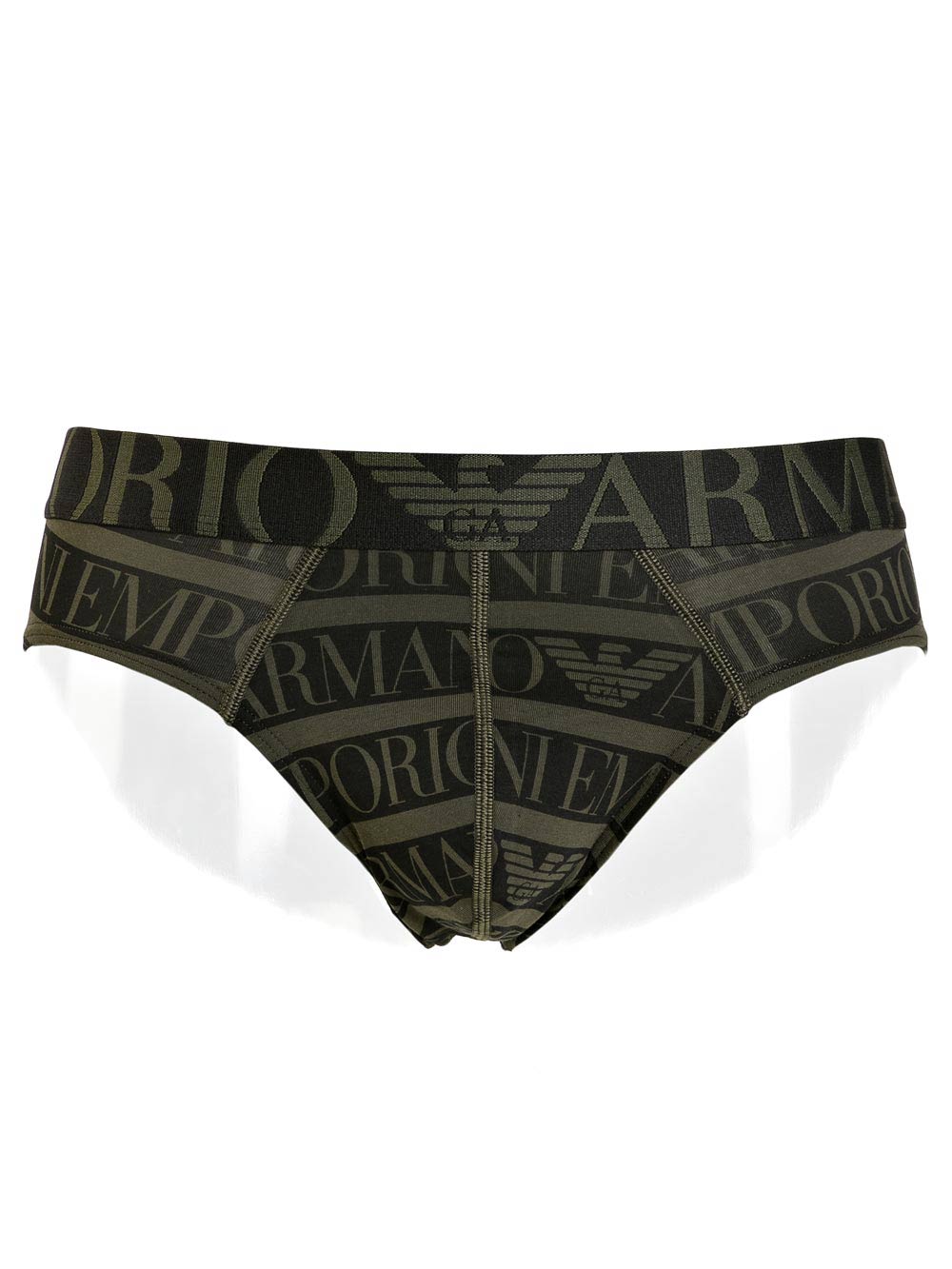 Slip Uomo Emporio Armani Nero Logato in Verde - 7A5081118148181