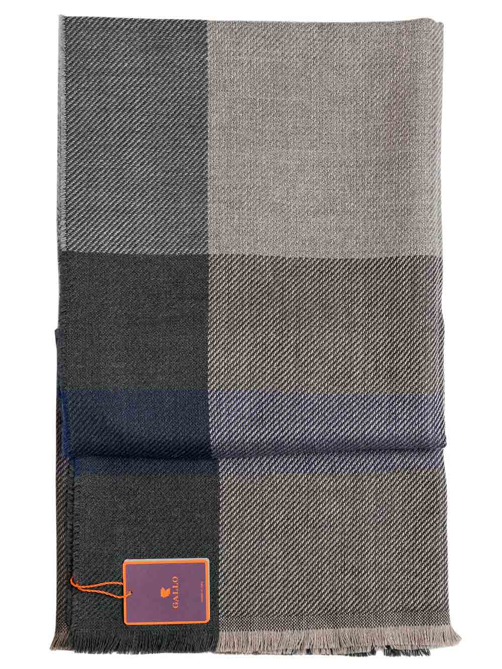 Stola Unisex Gallo in Lana Fantasia Quadri Grigia - AP50339211692 Stola Unisex Gallo in Lana Fantasia Quadri Grigia - AP50339211692
