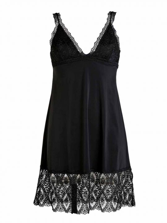 Ekouaer Camicia Da Notte Donna A Maniche Corte - Scollo A V, Lunga Con Tasche, Nero, XX-Large