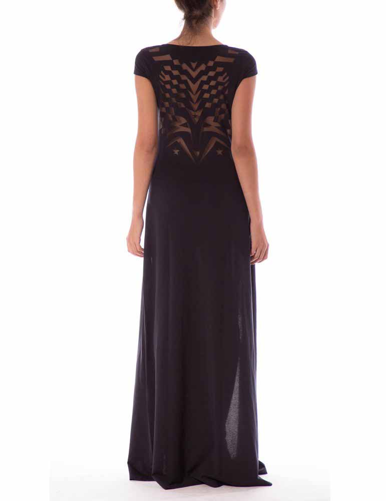 Abito Donna Pin Up Nero con Spacchi Laterali - 18P324A034 (1)