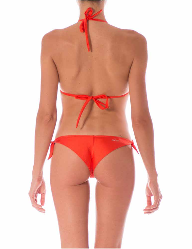 Bikini Donna Pin Up Arancio con Doppio Fiore - 18P329CF008 (1)