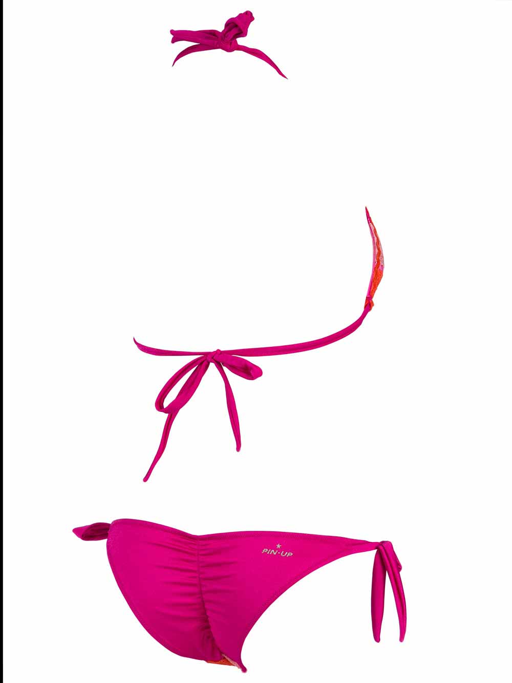 Bikini Donna Pin Up Rosa con Inserti in Pizzo - 18P375F018 (1)