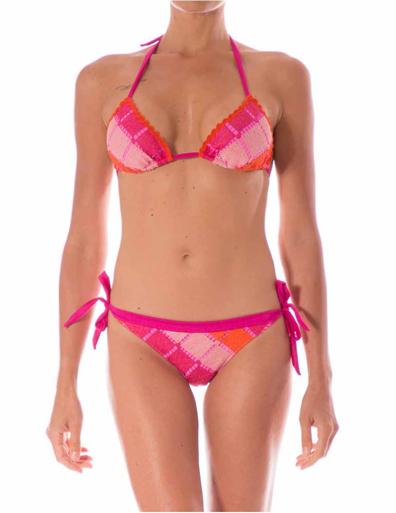Bikini Donna Pin Up Rosa con Inserti in Pizzo - 18P375F018 (2) Bikini Donna Pin Up Rosa con Inserti in Pizzo - 18P375F018