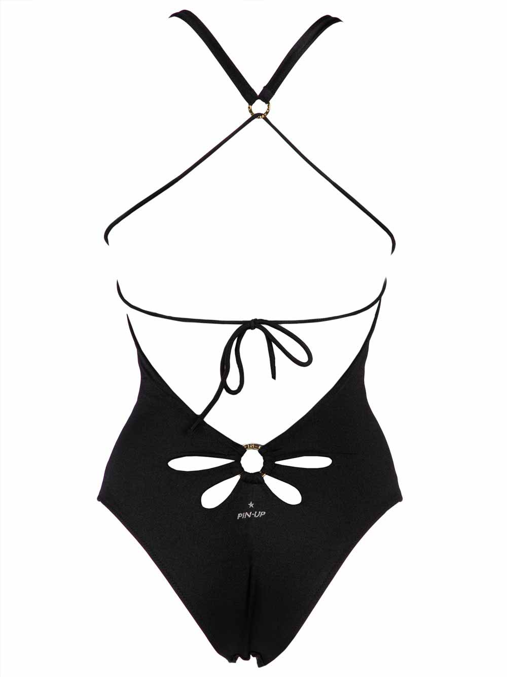 Costume Intero Donna Nero Pin-Up Allacciato Al Collo - 18P3081034 (2) Costume Intero Donna Nero Pin-Up Allacciato Al Collo - 18P3081034
