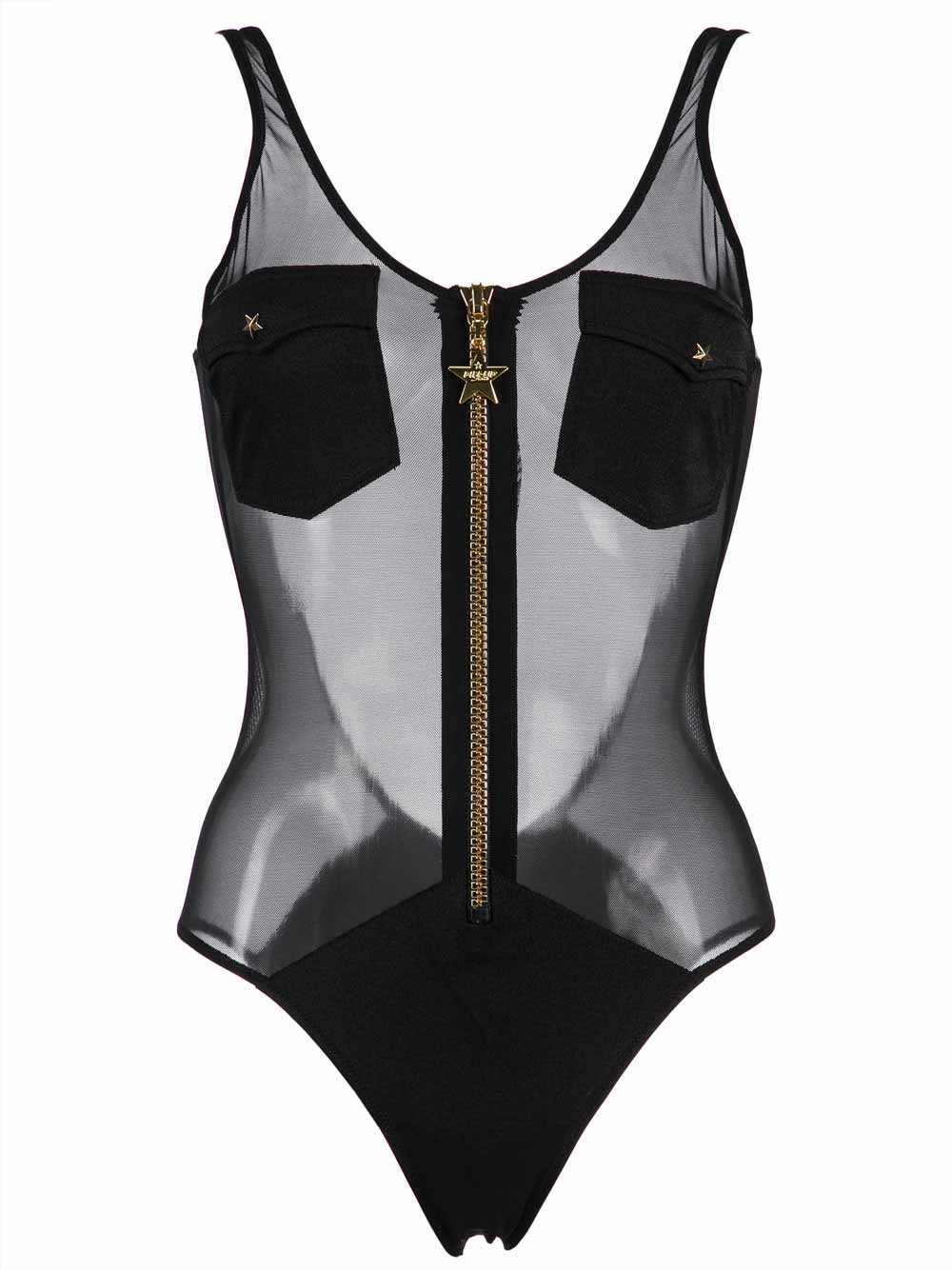 Costume Intero Donna Pin Up Nero In Toulle - 18P3041034 (2) Costume Intero Donna Pin Up Nero In Toulle - 18P3041034