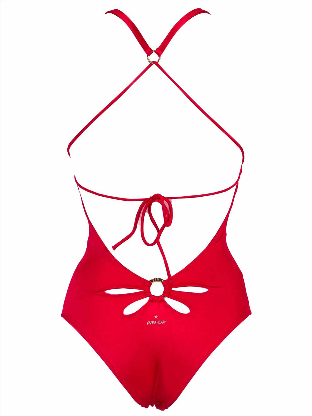 Costume Intero Donna Pin Up Rosso Allacciato Al Collo - 18P3081010 (2) Costume Intero Donna Pin Up Rosso Allacciato Al Collo - 18P3081010