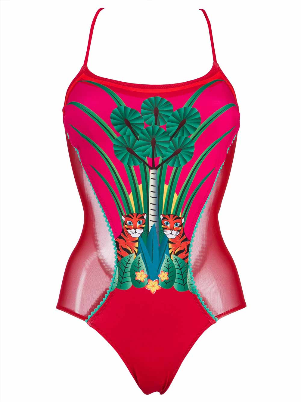 Costume Intero Donna Pin Up Rosso con Spallino Fine - 18P3531018 (3) Costume Intero Donna Pin Up Rosso con Spallino Fine - 18P3531018