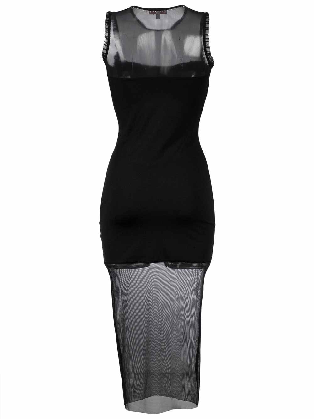 Tubino Donna Pin Up Nero con Inserti in Toulle - 18P311A034 (1) Tubino Donna Pin Up Nero con Inserti in Toulle - 18P311A034
