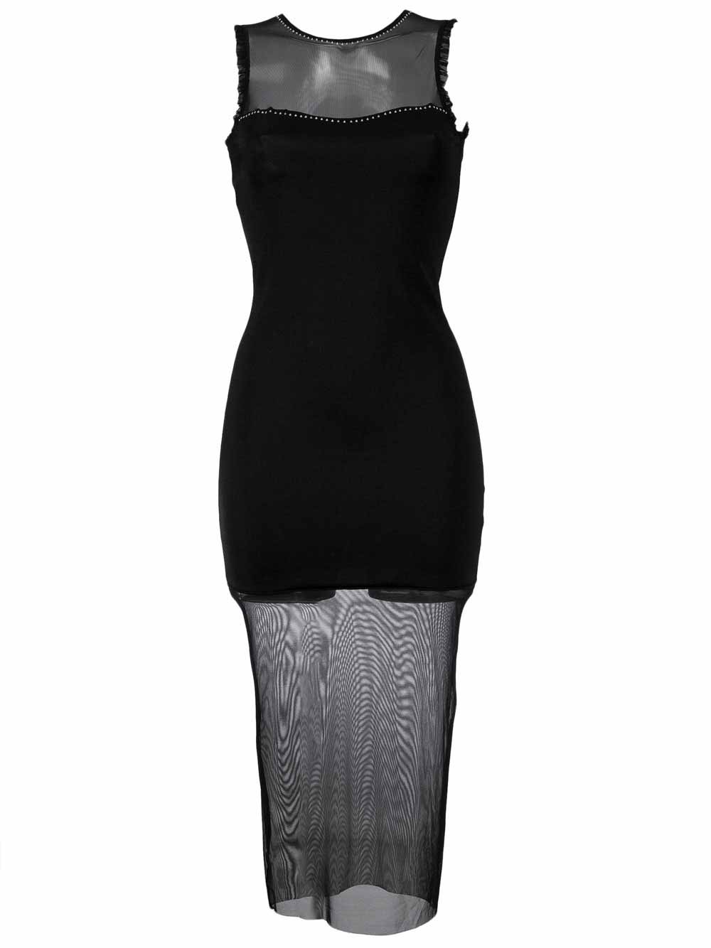 Tubino Donna Pin Up Nero con Inserti in Toulle - 18P311A034 (2) Tubino Donna Pin Up Nero con Inserti in Toulle - 18P311A034