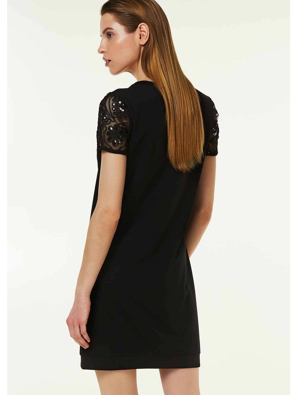 Abito Donna Liu Jo Sport Nero con Scollo a V - T18005J800522222 Abito Donna Liu Jo Sport Nero con Scollo a V - T18005J800522222