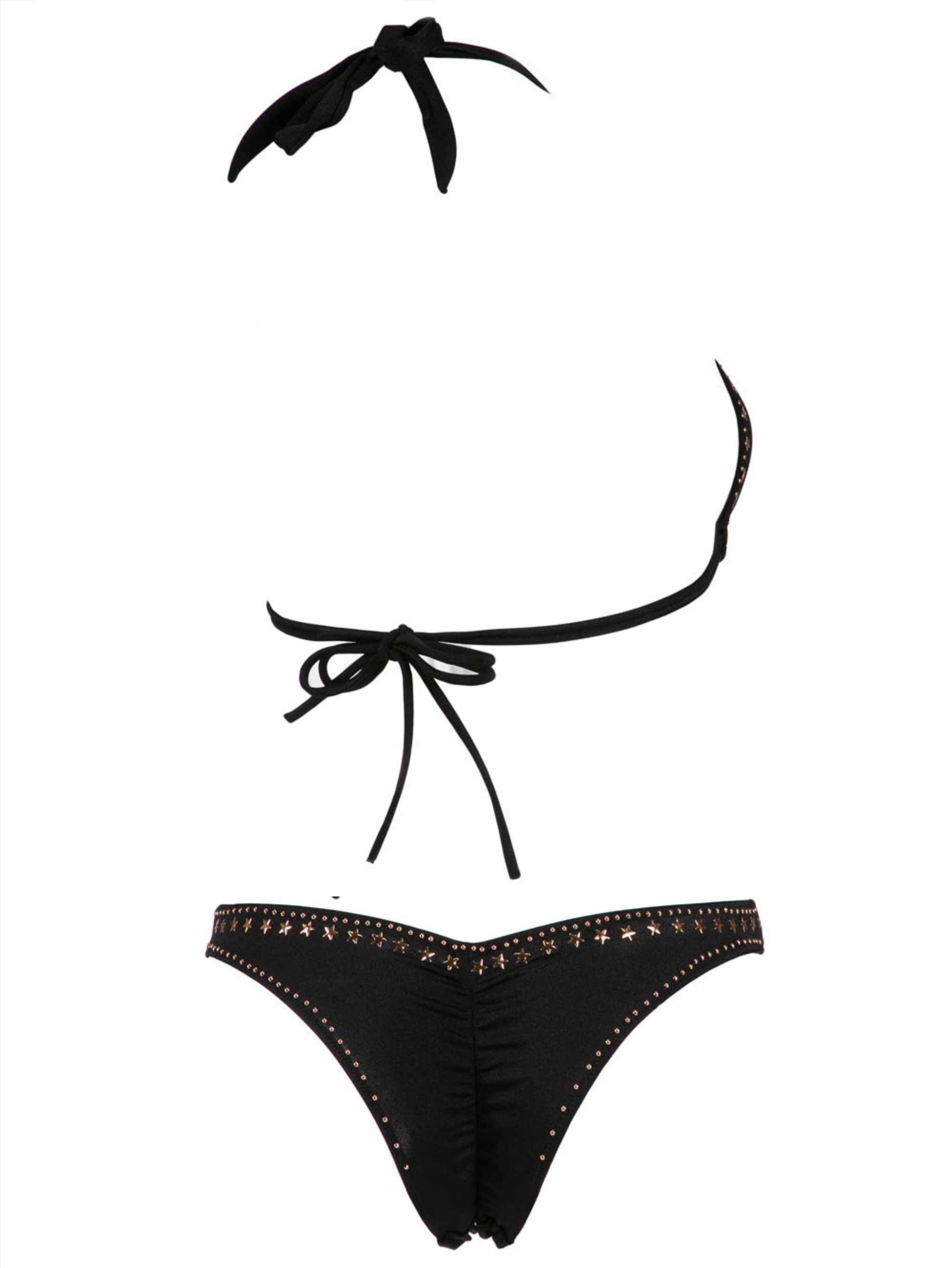 Bikini Donna Pin Up Nero con Stelle Dorate - 18P380TR034 (1) Bikini Donna Pin Up Nero con Stelle Dorate - 18P380TR034