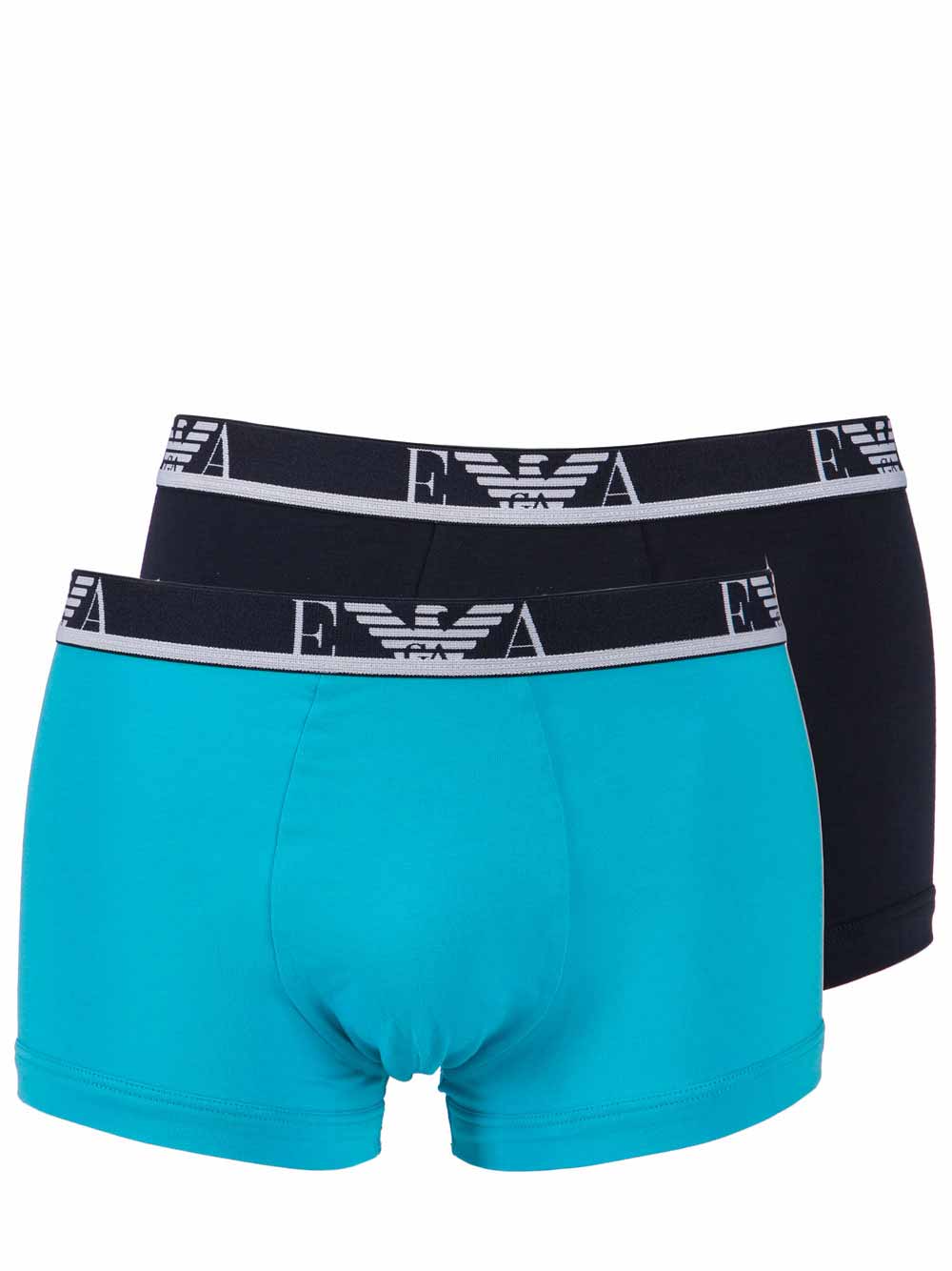 Boxer Bipack Uomo Emporio Armani in Cotone Blu e Turchese - 1112108P71512683 Boxer Bipack Uomo Emporio Armani in Cotone Blu e Turchese - 1112108P71512683