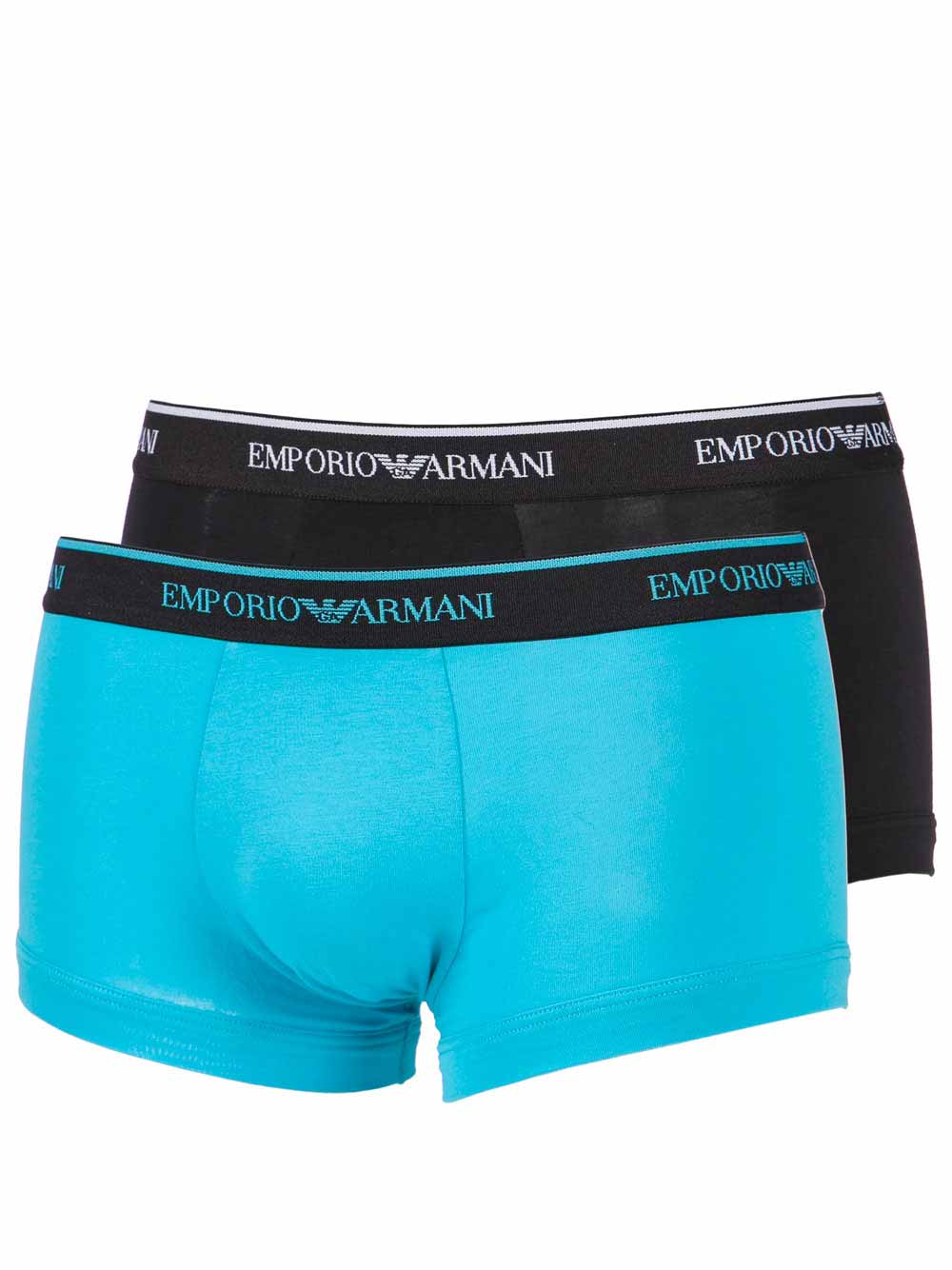 Boxer Uomo Bipack Emporio Armani in Cotone Nero e Blu - 1112108P7175320 Boxer Uomo Bipack Emporio Armani in Cotone Nero e Blu - 1112108P7175320