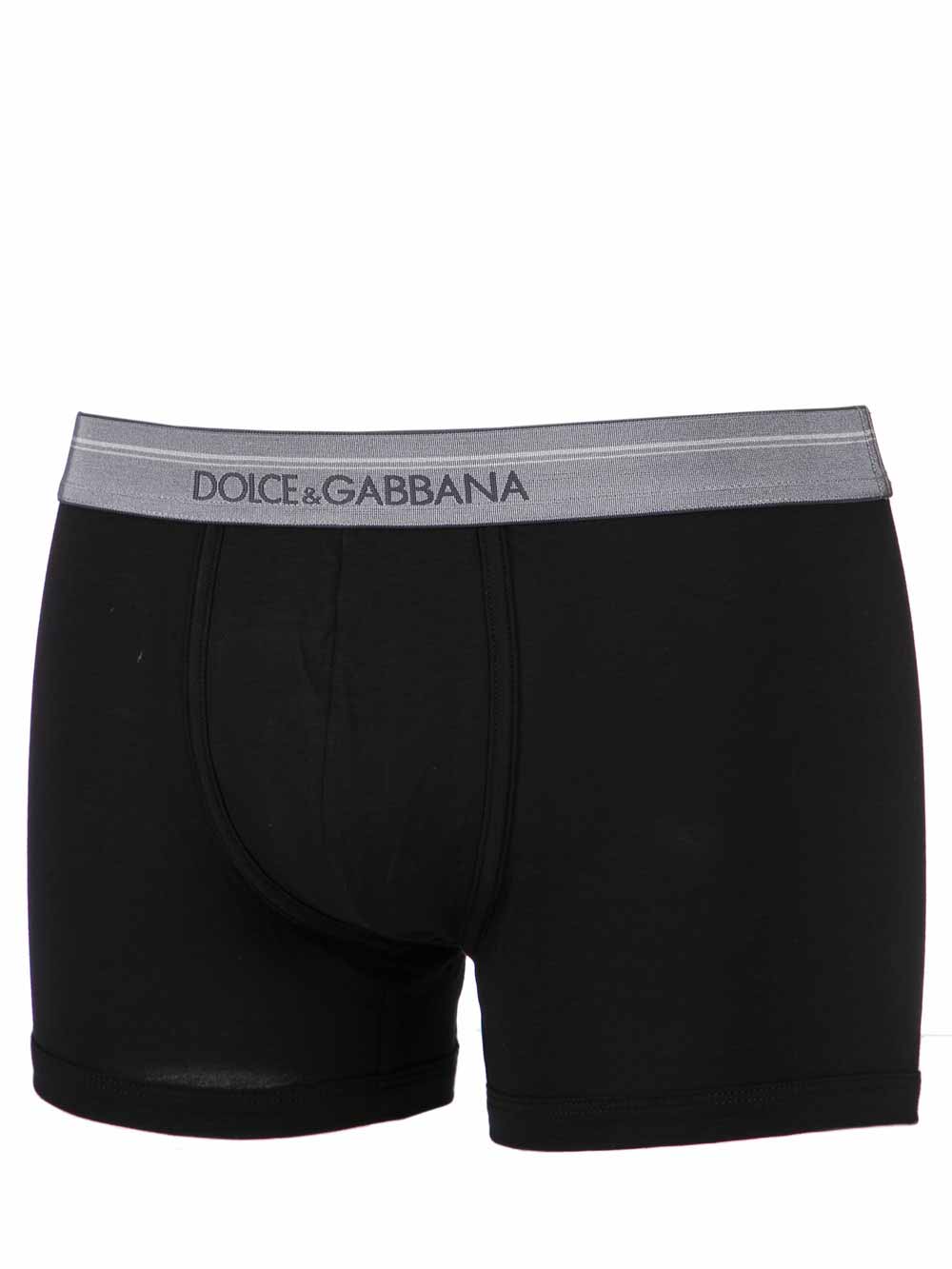 Boxer Uomo Dolce & Gabbana Nero con Elastico Argentato - N4B47JFUGIAN0000 Boxer Uomo Dolce & Gabbana Nero con Elastico Argentato - N4B47JFUGIAN0000