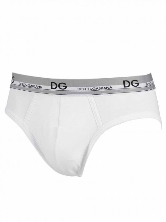 Slip Uomo Dolce & Gabbana Bianco con Doppia Logatura - N3C35JFUECHW0800