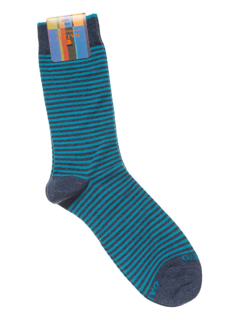 Calzino Corto Uomo Gallo Fantasia Righe Jeans Turchese - AP103650L2985C10765 Calzino Corto Uomo Gallo Fantasia Righe Jeans Turchese - AP103650L2985C10765