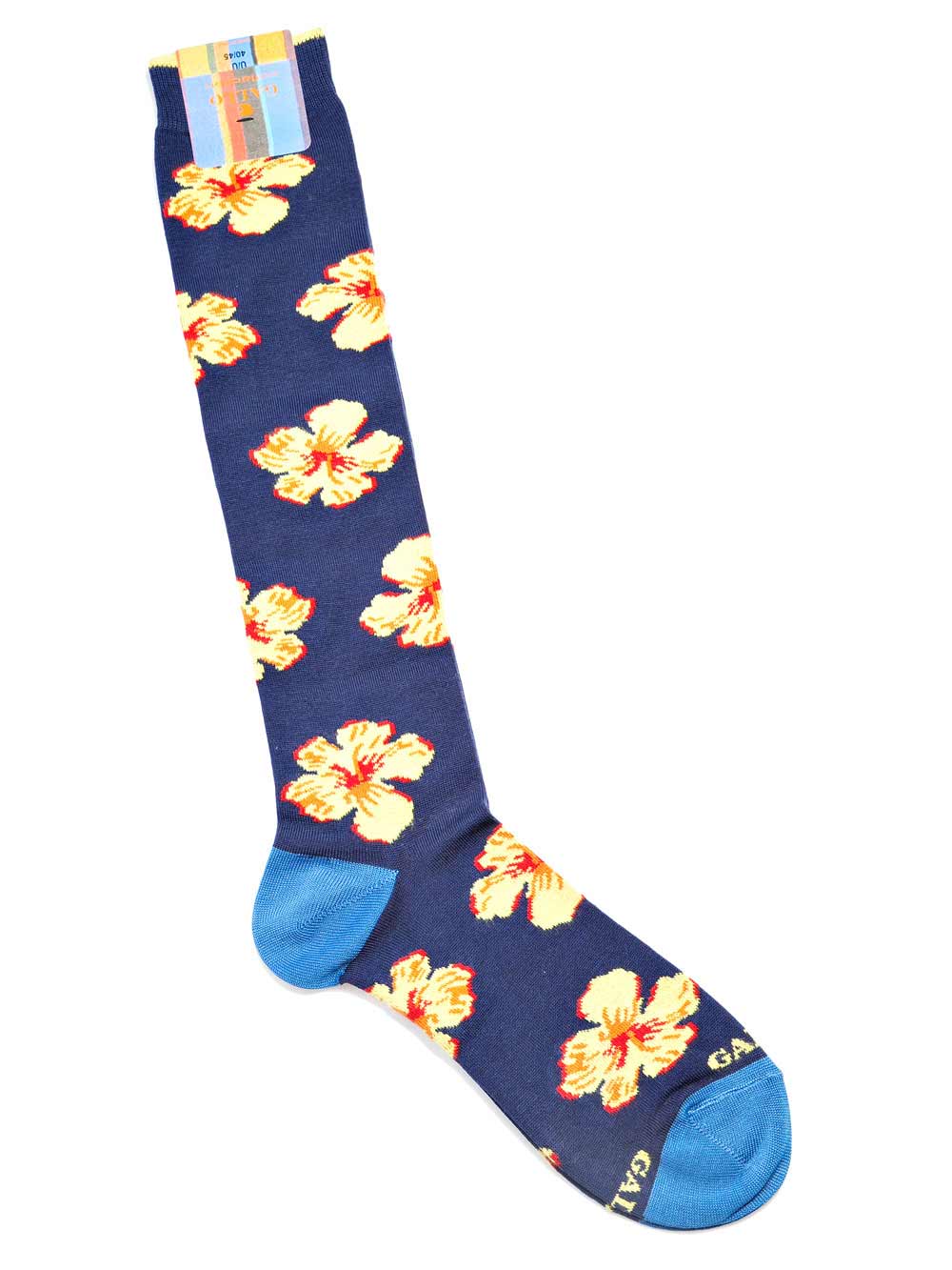 Gambaletto Uomo Gallo Fantasia Floreale Blu Giallo - AP501510L257412679 Gambaletto Uomo Gallo Fantasia Floreale Blu Giallo - AP501510L257412679
